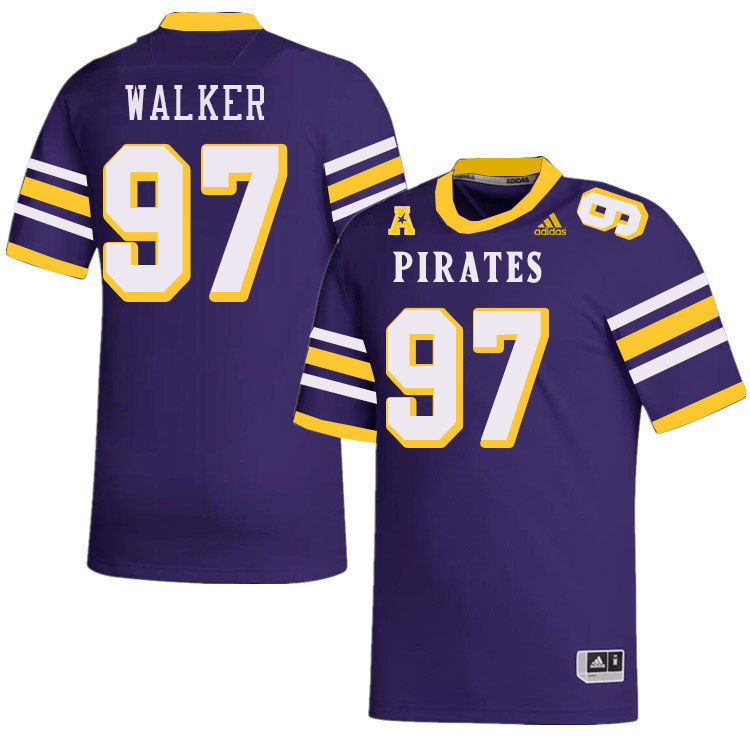 Men #97 Cole Walker ECU Pirates College Football Jerseys Stitched-Throwback